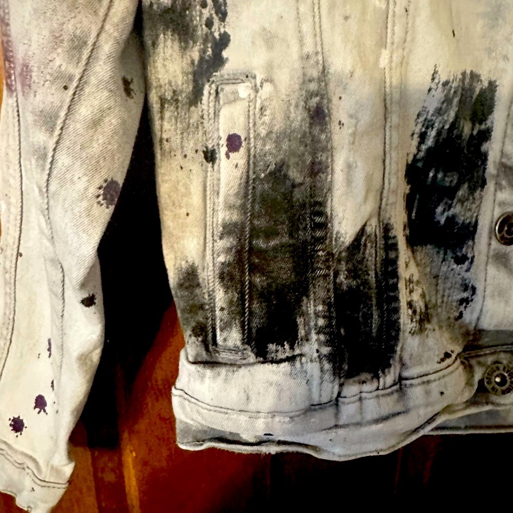Evolution In Design Boys Distressed Paint Splatter Denim Jacket XS - Picture 4 of 16
